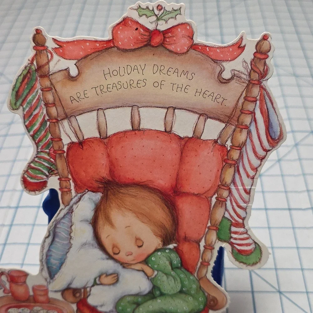 Vintage‎ Christmas Die Cut Decoration Sleeping Child 1978 Hallmark